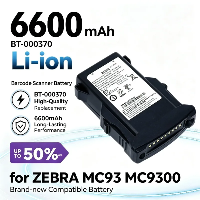BT-000370 6600mAh Brand‑new barcode scanner battery for ZEBRA MC93 MC9300 High‑Quality Replacement Battery
