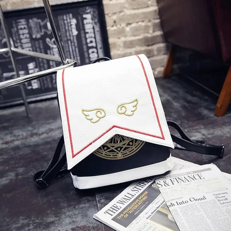 Kawaii Backpacks For Women Japan Style Angel Wings Embroidery Lolita Travel Bag Anime Cartoon Fashion Cute Casual Student Bag