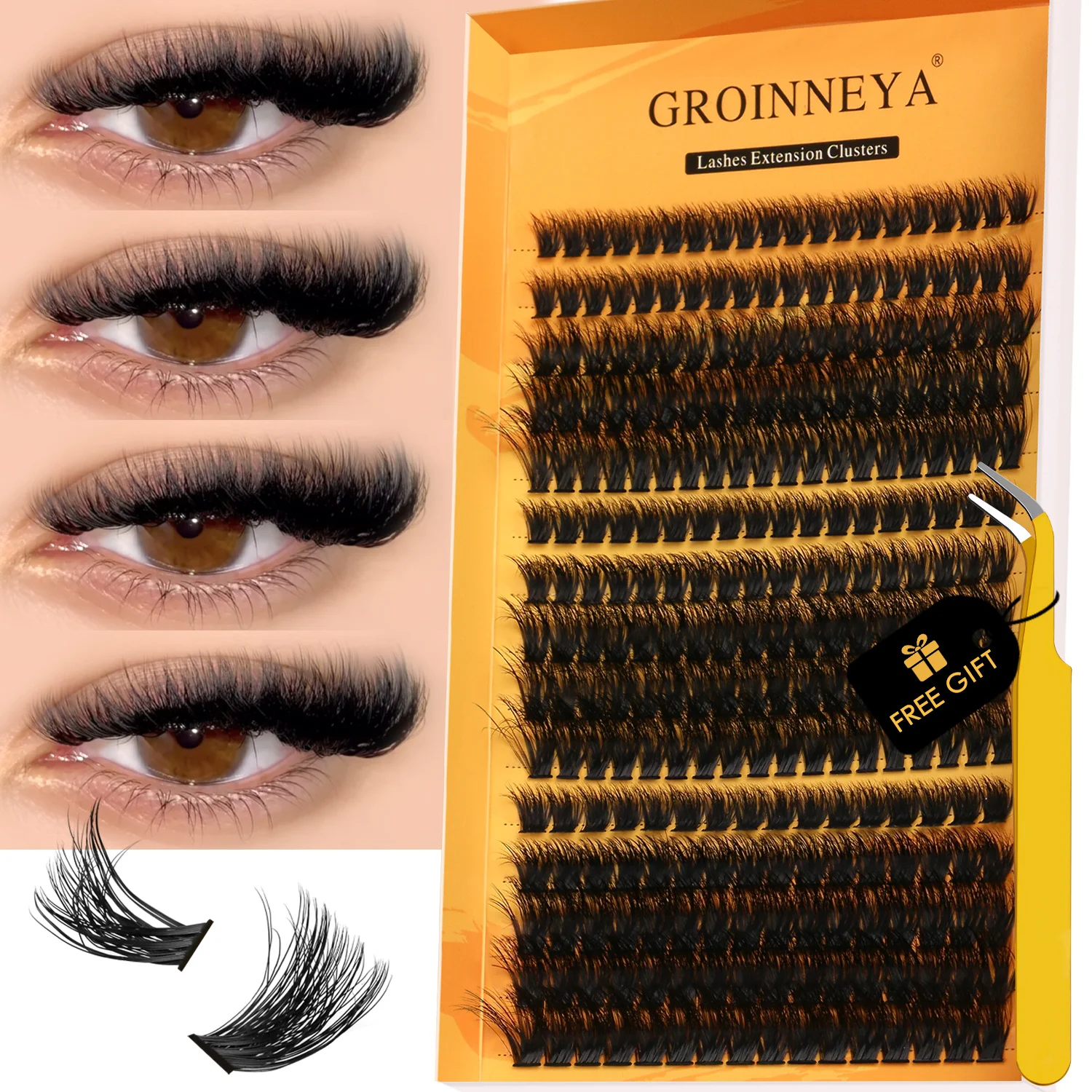 Single Cluster Fashion Stylish False Eyelashes Ultra Natural Grafting Effect Curl Wispy Dense Reusable Eye Makeup Lashes