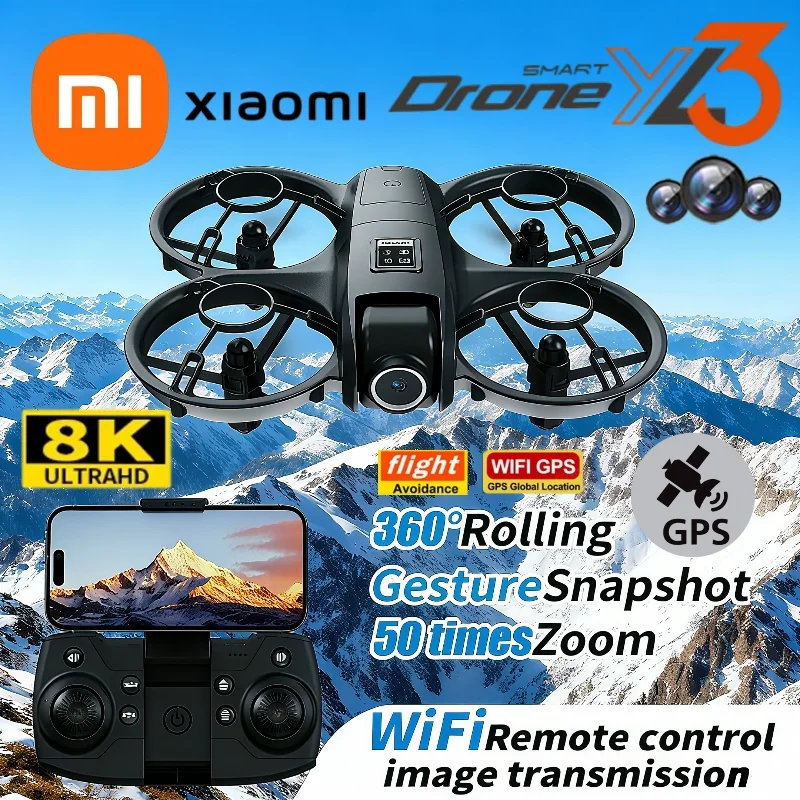 XIAOMI YL3 Drone 8K GPS Professional Aerial Photography Remote Control Aircraft HD Dual Camera Quadcopter Children UAV Toy Gift