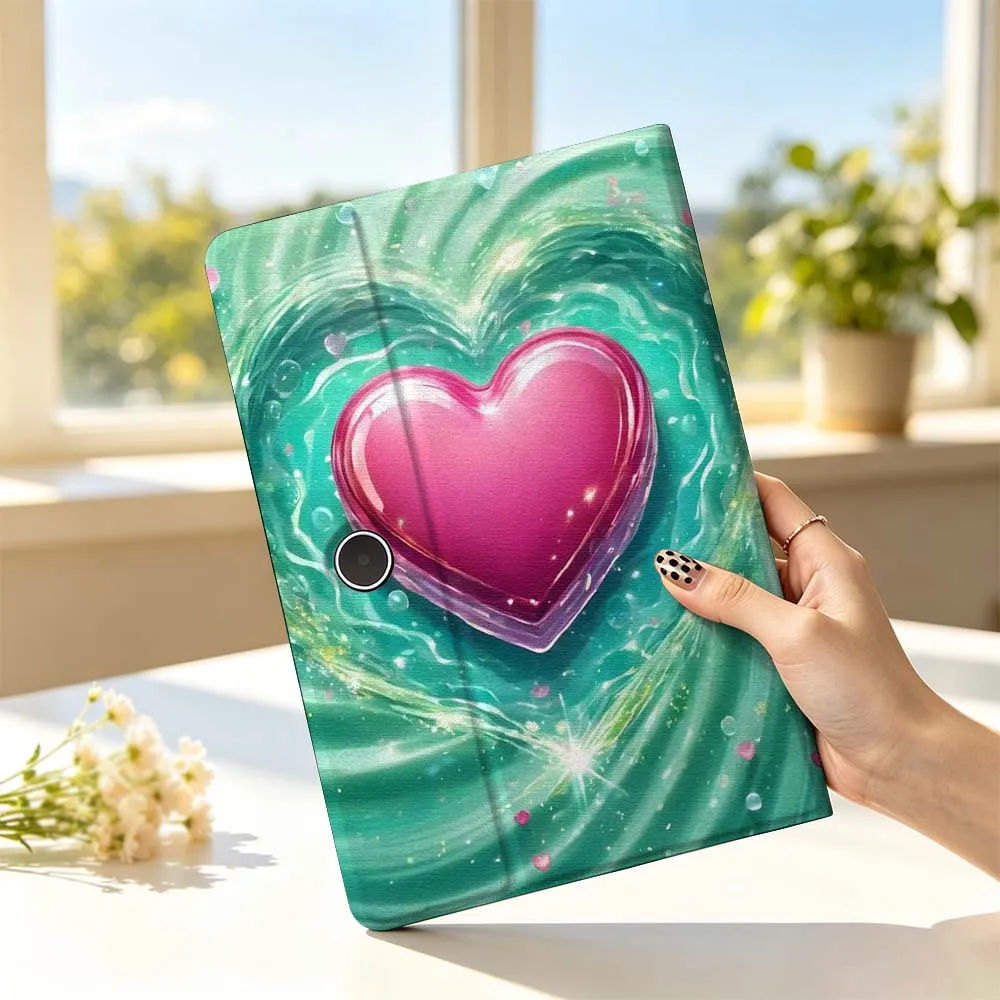 Cartoon Pink Heart Water Ripple Soft For OPPO VIVO IQOO OnePlus Realme Pad 3 Pro 13 12.1 11.61 11.4 10.36 11 inch Tablet Case