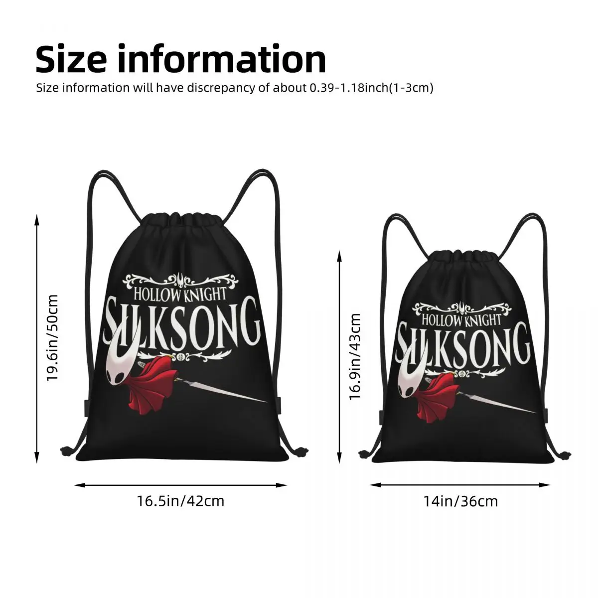 Hollow Knight Silksong Hornet Rucksack mit Kordelzug, für Fitnessstudio, Sport, String-Taschen für Yoga