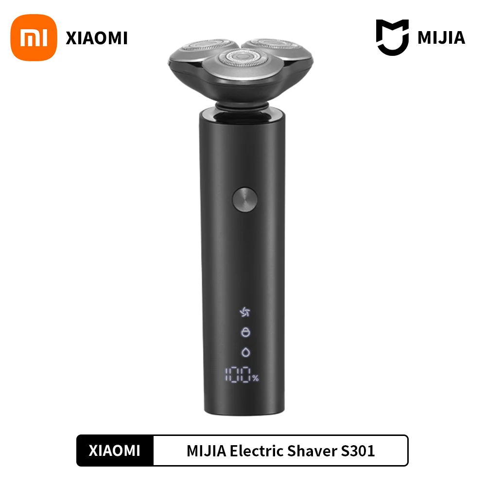 New Xiaomi Mijia S301 Men's Electric Shaver Dry Wet Shavers Beard Trimmer Machine Shaving Portable Ceramic Blade IPX7 Washable