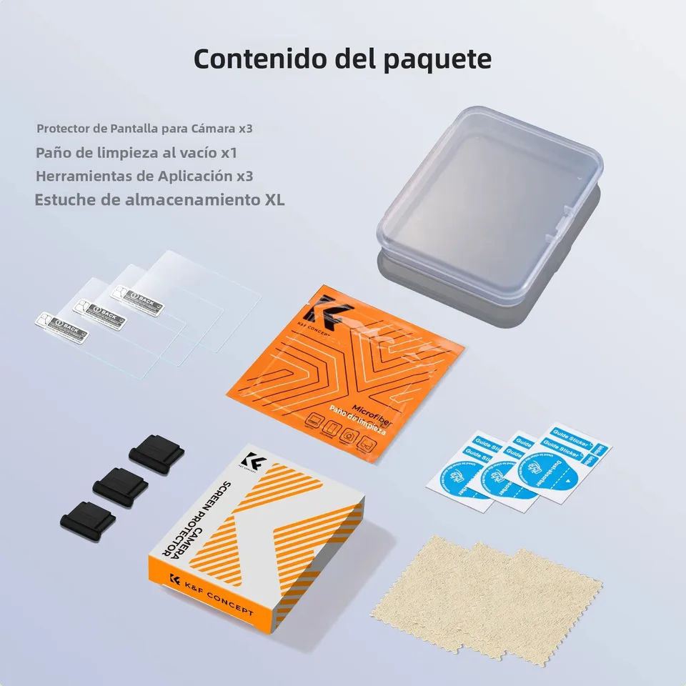 K&F CONCEPT para Sony A7M5 A7R5 Paquete de 3 Protectores de Pantalla para Cámara Vidrio Templado 9H Resistente a Rayones Sin Burbujas Cubierta para Zapata 5