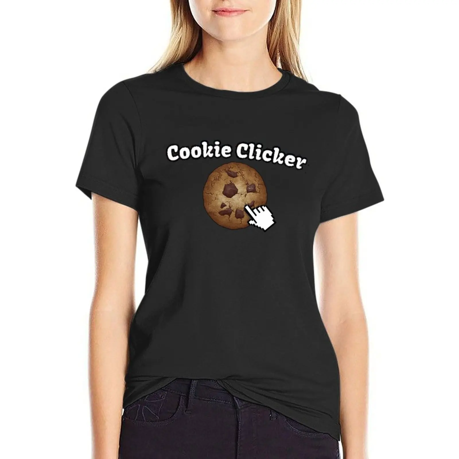 Cookie Clicker ss (14) T-Shirt plus size tops heavyweights workout shirts for Women loose fit