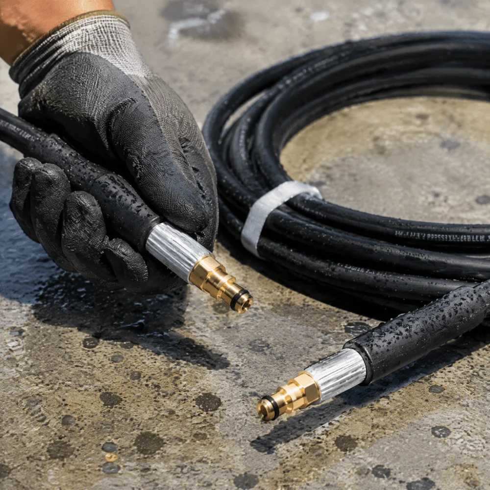5800 PSI Pressure Washer Hose 15M 49FT Quick Connect High Pressure Hose Rubber Material Power Washer Hose