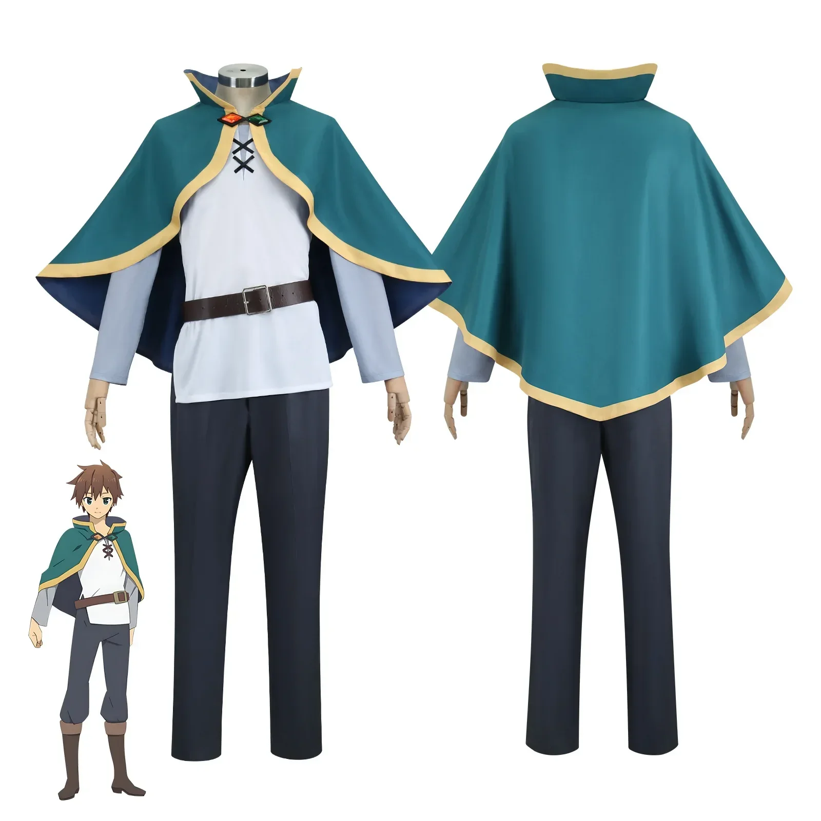 

Kono Subarashii Sekai ni Shukufuku o! Satou Kazuma KonoSuba Kazuma Cosplay Costume Kazuma Satou Full Set