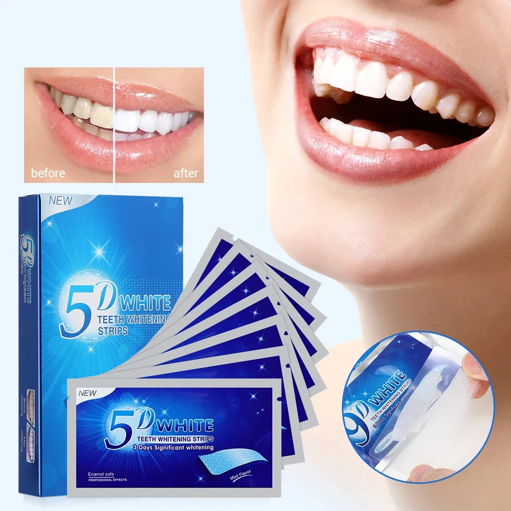 

7/14/21/28/70 Pairs 5D Gel Teeth Whitening Strip White Tooth Dental Kit Oral Hygiene Care Strip False Teeth Veneers Whiten Gel