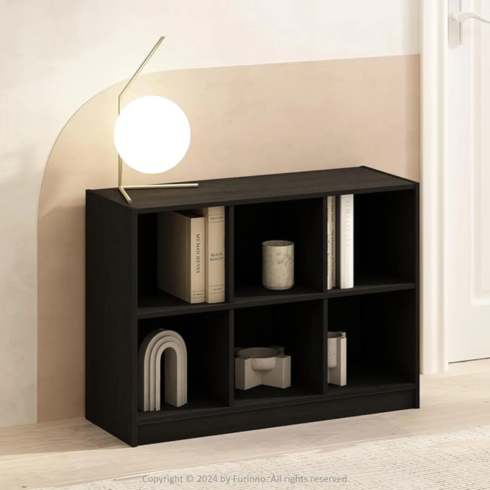 Basic Book Shel, 3x2 Bookshel, Cube Organizer Cabinet Bookcase with Shel Storage, 11.9 x 31.6 x 23.6, or Living Room, Bedroom, H