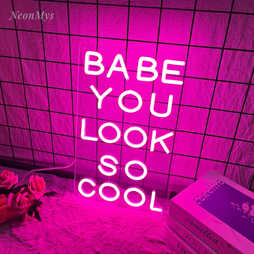 Детская неоновая вывеска с надписью «You Look So Cool», гибкая светодиодная подсветка на заказ, для дня рождения, свадебная неоновая подсветка, настенное украшение, светодиодные неоновые вывески