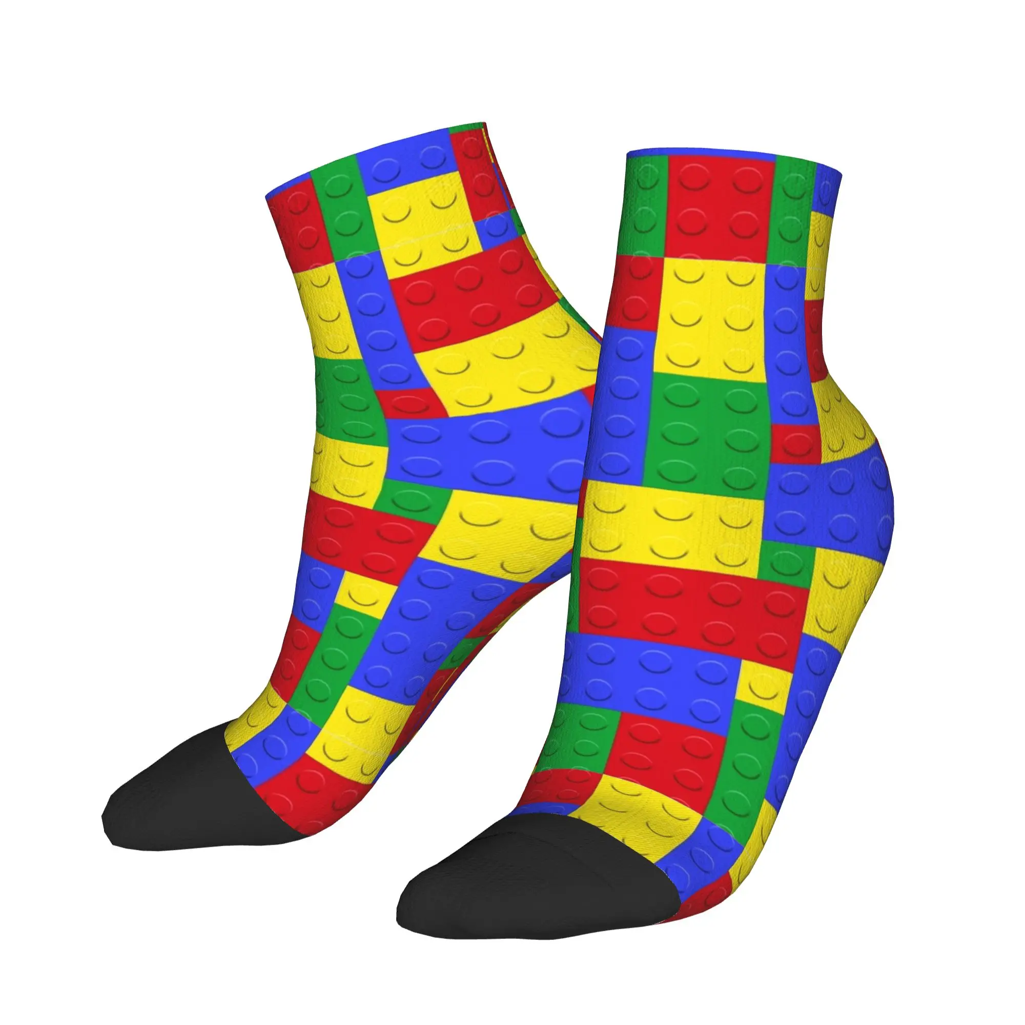Classic Red Green Blue Yellow Building Blocks Bricks Socks Novelty Ankle Socks Summer Anti Men Comfort Soft Running Casual Sock