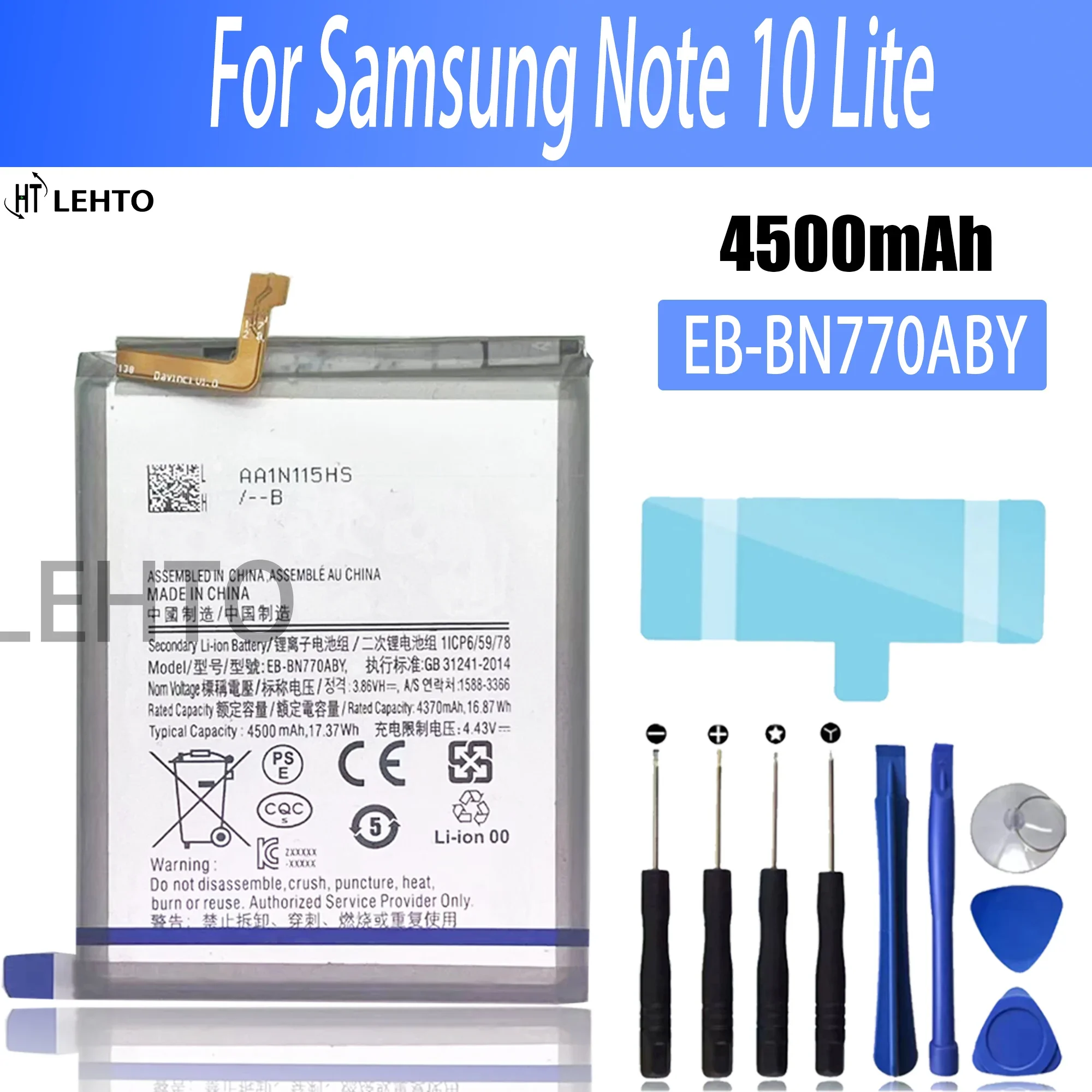 

Оригинальная Аккумуляторная батарея для Samsung Galaxy Note10 Lite, Оригинальная батарея N770 N770F, 4500 мАч, литиевая батарея большой емкости