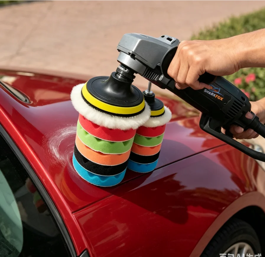 

Sharkfox Car Polishing Sponge Pads Kit Foam Pad Buffer Kit Polishing Machine Wax Pads for Auto Motorcycle Motor Vehicle Removes