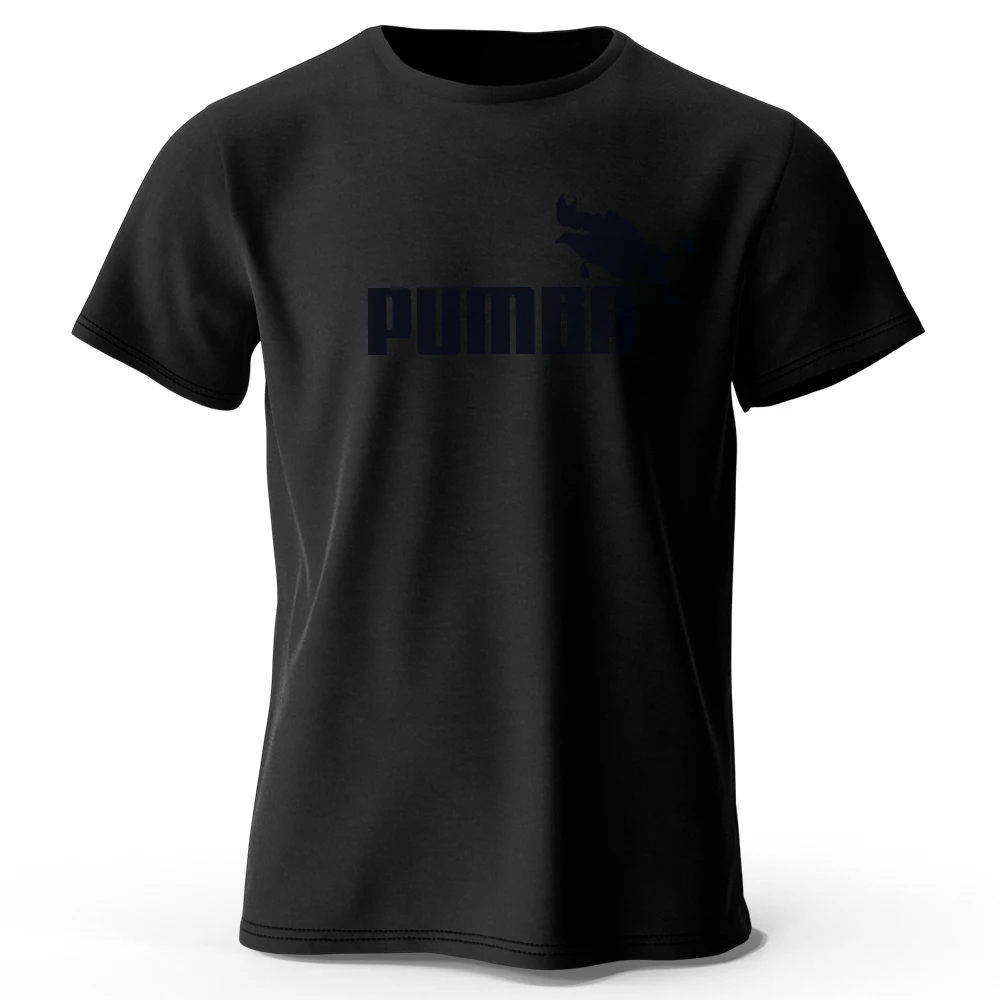 Lässiges, übergroßes Herren-T-Shirt mit Aufdruck „Joke The Pumba“, 100 % Baumwolle, übergroße, lustige Grafik-T-Shirts für Herren, Sommer-Tops