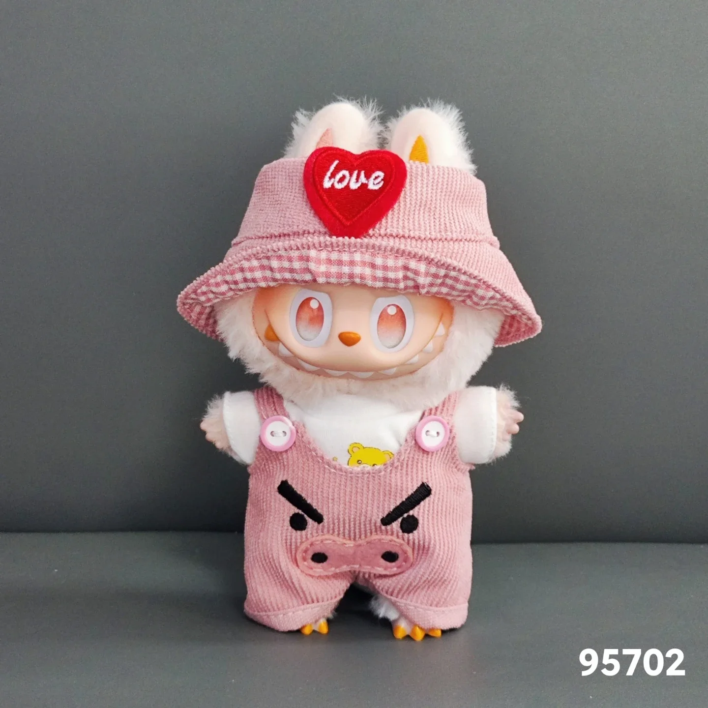 

Clothes for Labubu Doll Clothes - Cute Plush Outfit Decorations, DIY Cartoon Animal Toy Costume with Belted Pants