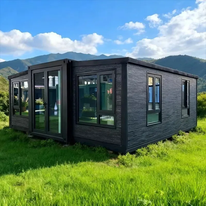 20ft Wood Nordic Folding Container House 2 Bedroom Prefab Tiny Home with Bathroom Easy Assembly for Outdoor Camping