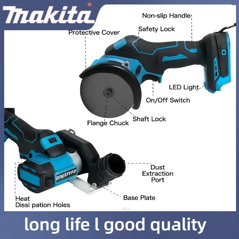マキタ新型3インチブラシレスミニアングルグラインダー76mm電動コンパクトカットオフツール（18Vバッテリー対応）