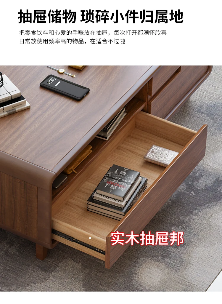 Tavolino TV mobile combinazione soggiorno struttura in legno massello integrata contro il muro