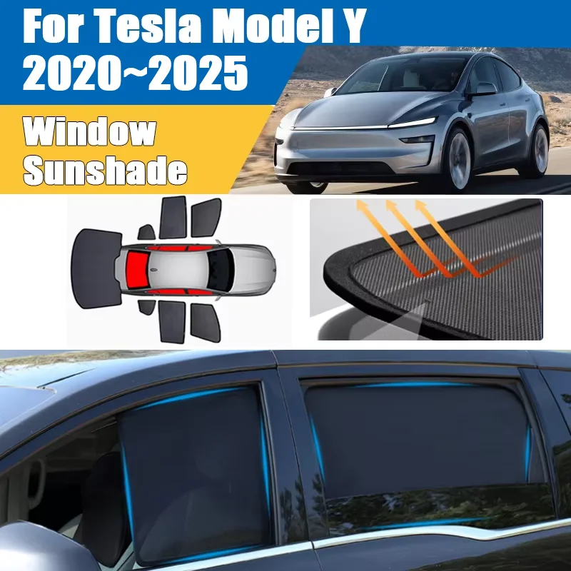 

Аксессуары для Tesla Model Y 2020-2025: Солнцезащитная сетка на лобовое стекло, теплоизоляционная шторка, защита от УФ-излучения