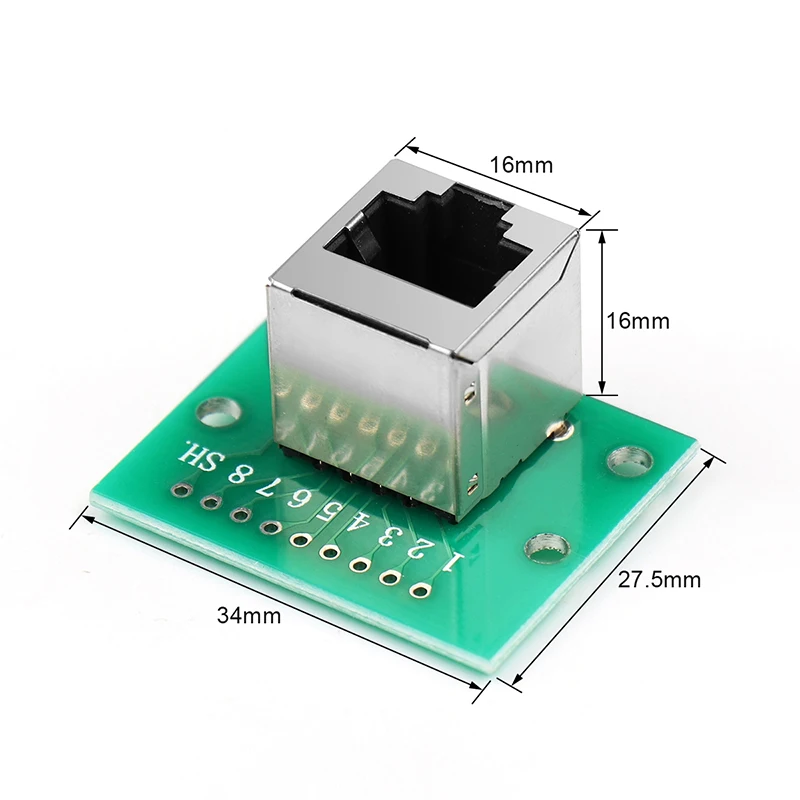 1Pcs RJ45 Adapter Board To XH2.54 Modular Ethernet Connector Adapter Network Interface + Breakout Board + Pin Header