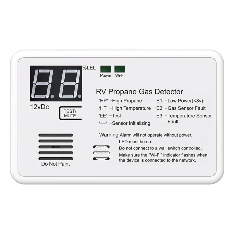 A39Q-Propane Gas Detector,Digital RV Propane Gas Detector, Using DC 12V, 85Db Loud Alarm, Suitable For Homes And Rvs