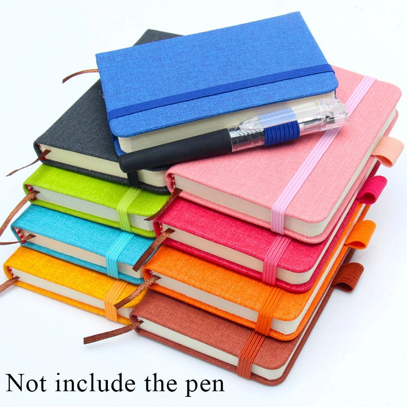 A7 Mini Notebook Diary Pocket Book PU Cover Memo Pad Handwriting Word Book Pocket Notebook Portable Small Retro Solid Color