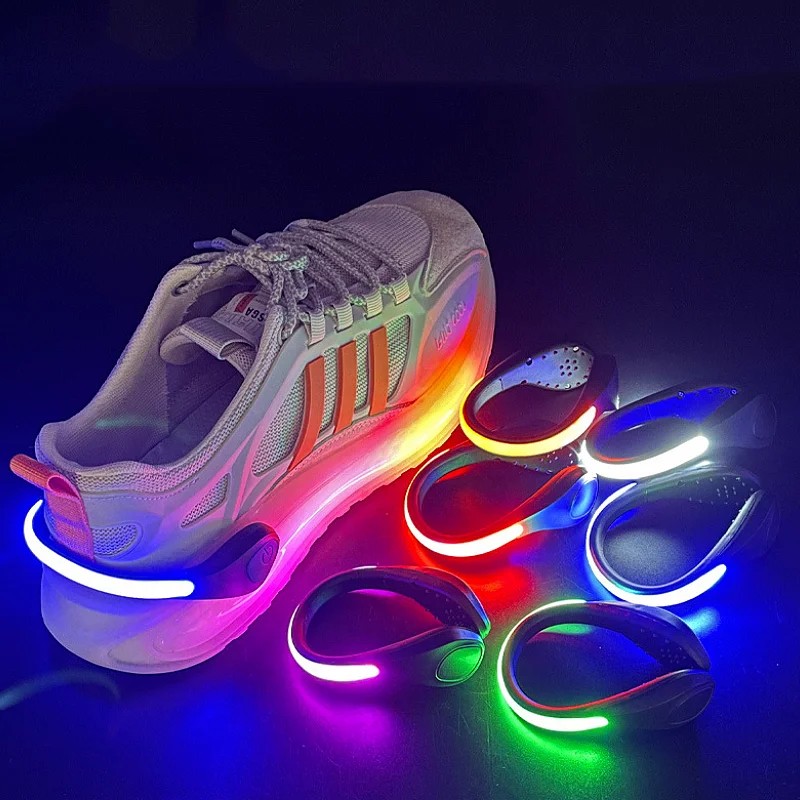 2PCS Luminous Shoe Clip Lights Outdoor Sports LED Warning Shoe Light Flashing Shoe Clip Running Light Luminous Shoelace Lights