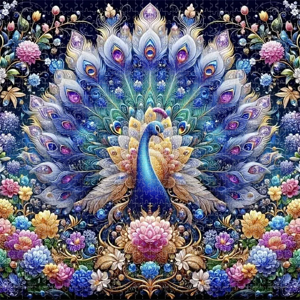 

Пазл «Павлин» (1024 элемента) – увлекательная семейная игра для игровой комнаты, спальни, гостиной