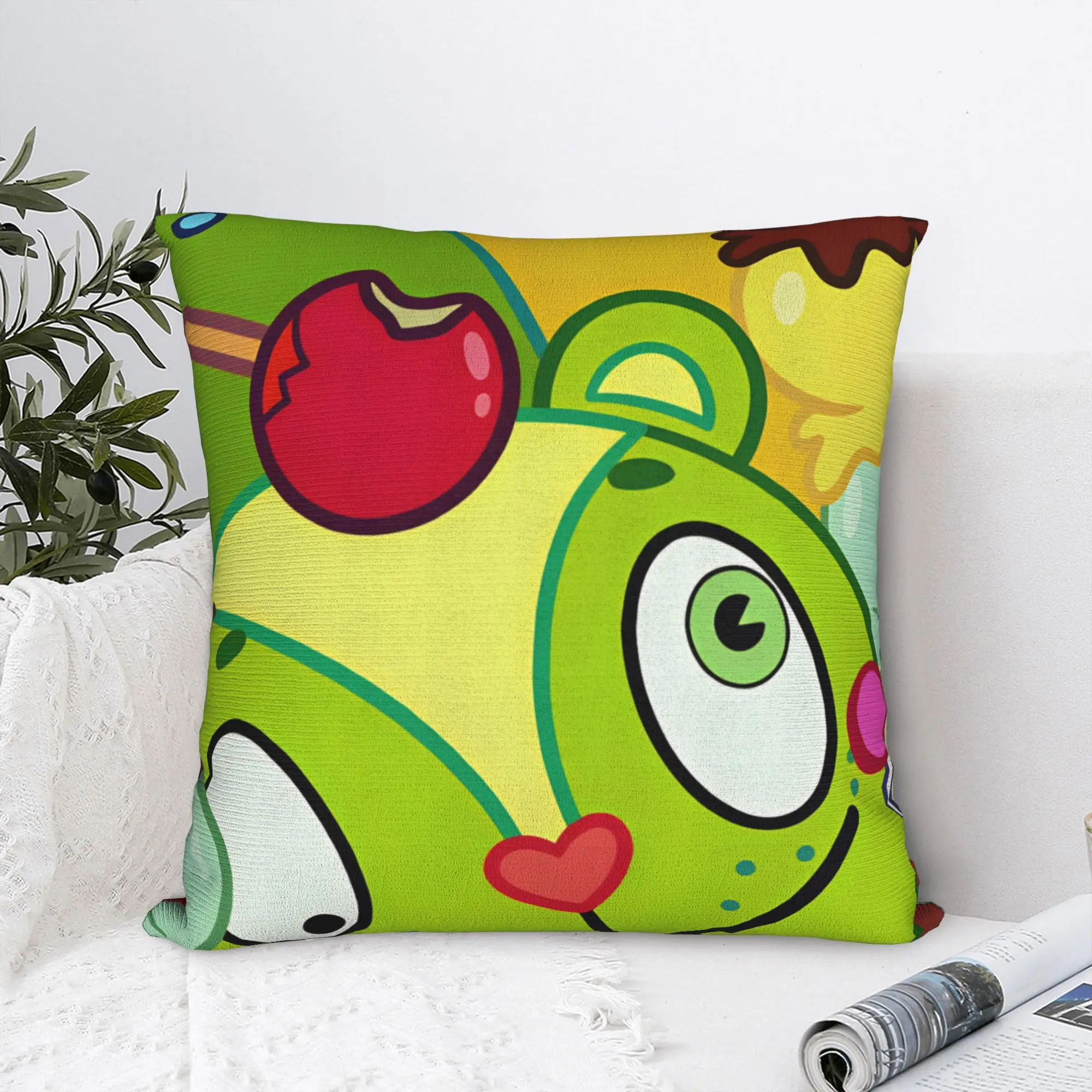 Cartoon H-Happy Tree F-Friends Pillow Cover  Retro Trendy Pillow Case For Couch Sofa Bedroom Square Cushion Cover Gift Idea