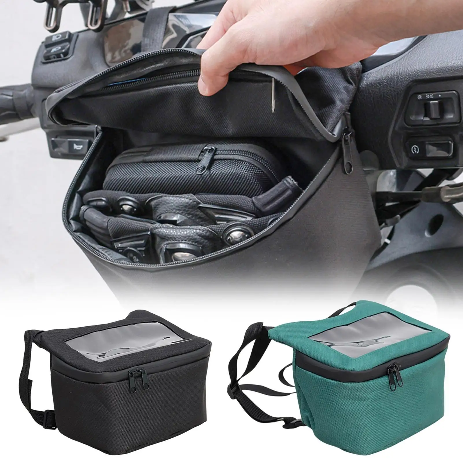 Motorcycle Tool Bag Waterproof Compartments Front Pouch Touchscreen Window Motorcycle Pouch For Motorbike Scooter Key Wallet