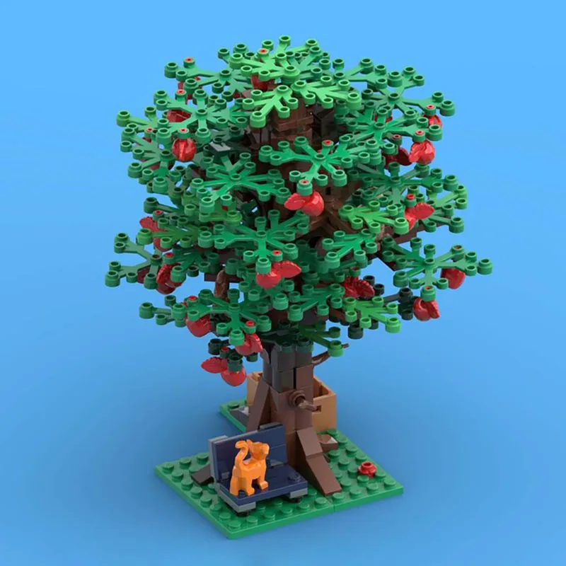 مزرعة شارع عرض Moc قوالب بناء شجرة التفاح مع تكنولوجيا نموذج الطيور كتل عيد الميلاد لتقوم بها بنفسك لعبة هدايا البناء #5