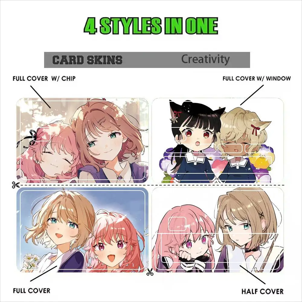 My Wish Is to Fall in Love Until You Die Manga  Sticker Film Tape Skin for Credit Card Debit Card Cartoon Waterproof Stickers