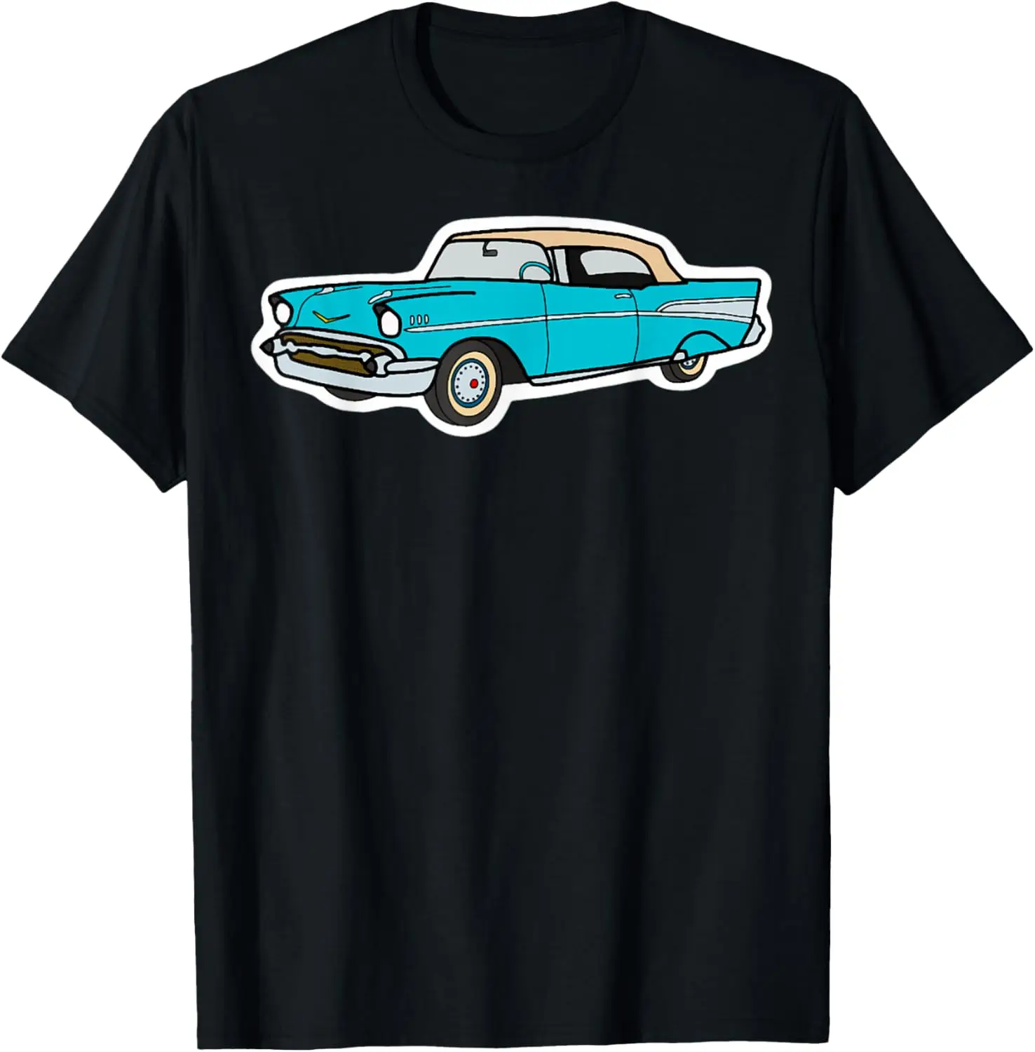 1955 55 Bel Air 50s 90s BLUE AND WHITE T-Shirt