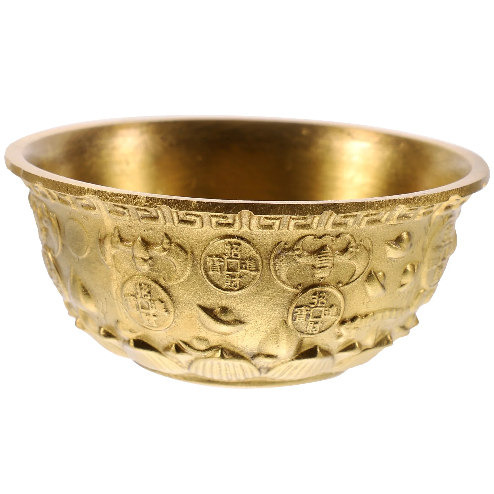 

1Pcs Golden Cornucopia Bowl Fine Handcrafted Brass Decorative Bowl for Desktop Home Furnishing Shop Ancestral Temple Lucky