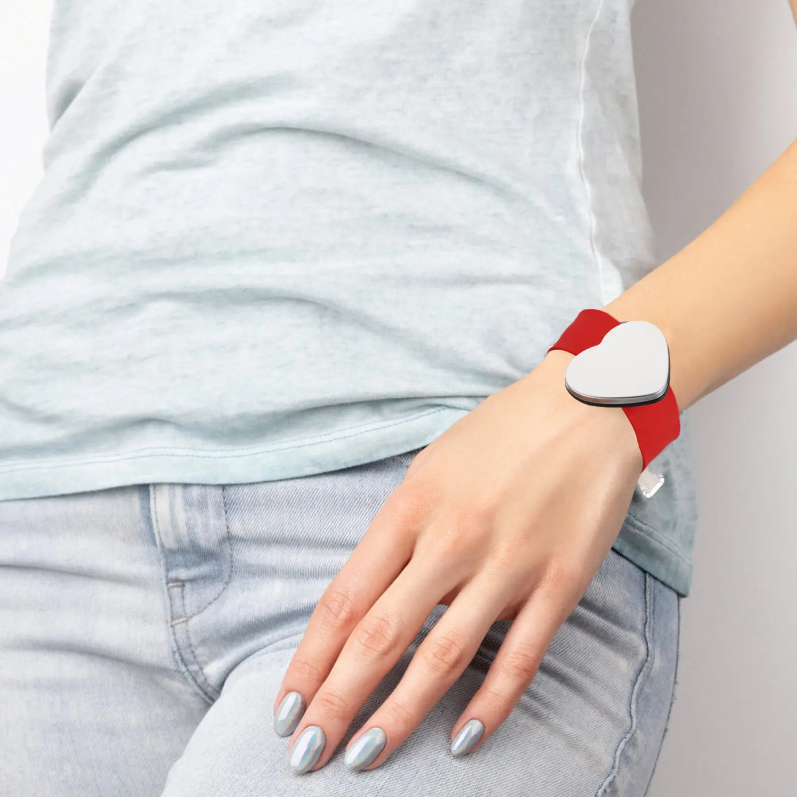 

Magnetic Pin Bracelet Hairdresser Wrist Strap Silicone Slap Band Round Edge Safe Holder for Nails Pins Clips Bracelet Pin Holder