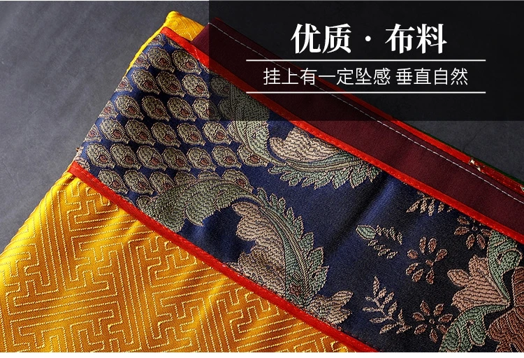 Wholesale Buddhist supplies Buddhism India Auspicious holy Elephant Embroidery wall Door Partition curtain