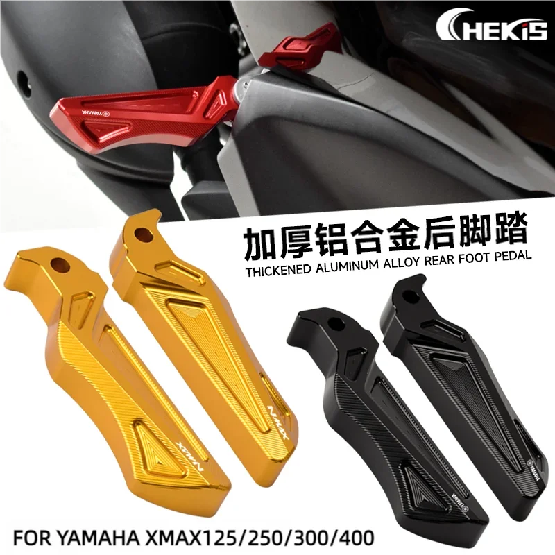 Chekis Is Suitable for Yamaha Xmax125/250/300/400 Motorcycle Modification Accessories, Aluminum Alloy Rear Pedals, Left and Right Anti-Slip Pedals, Passenger Pedals