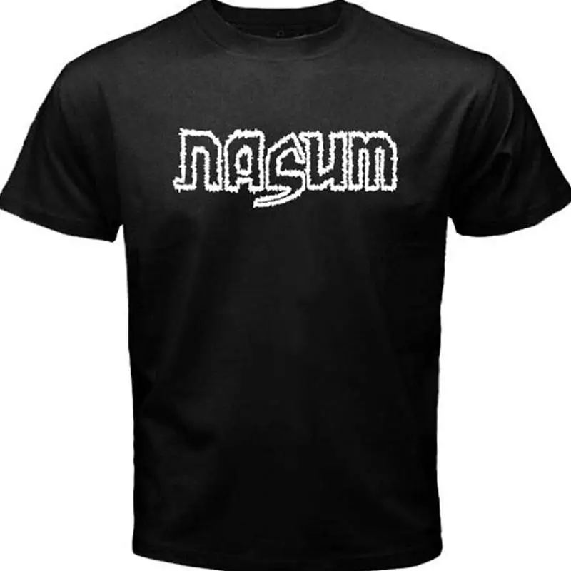 Camiseta preta com logotipo da banda nasum, manga curta, todos os tamanhos xa679, imperdível