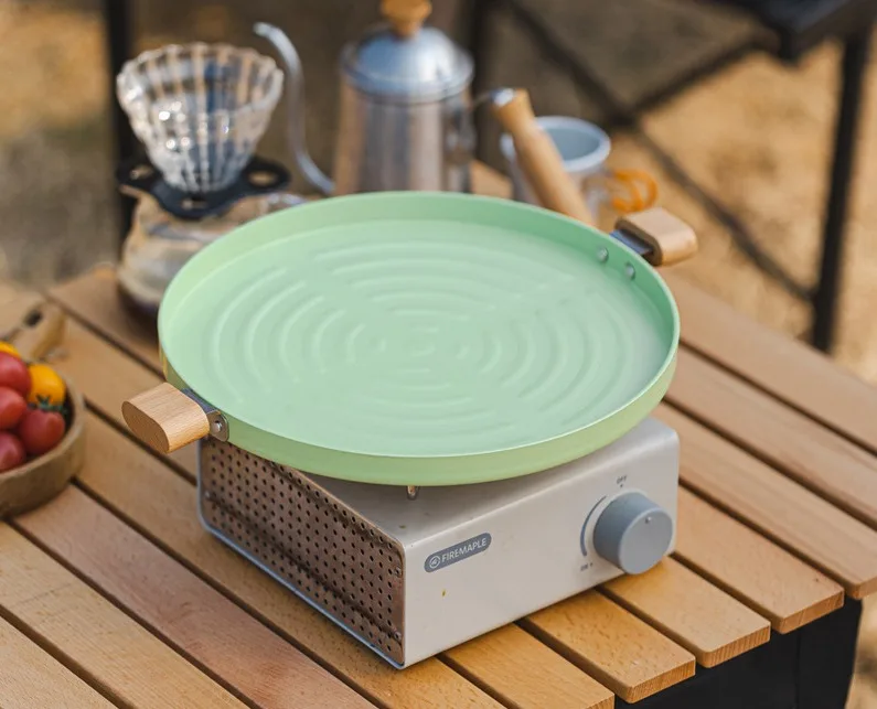 

Outdoor non-stick pan Aluminum alloy baking pan Camping picnic Ceramic coated portable barbecue pans Smokeless