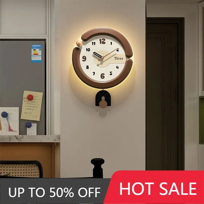 Modern Wall Clock Luxury Wall Watch Aesthetic Luminous Clocks Minimalist Silent Elegant Wooden Living Room Watches Home Decor