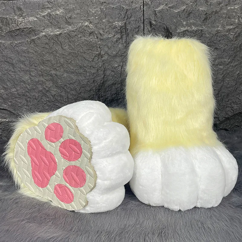 Fursuit Feet Paw Shoes Kit Plush Furry Boots Fursuit Costume Paw Shoes Halloween Accessories Cosplay Costume Comic Exhibition