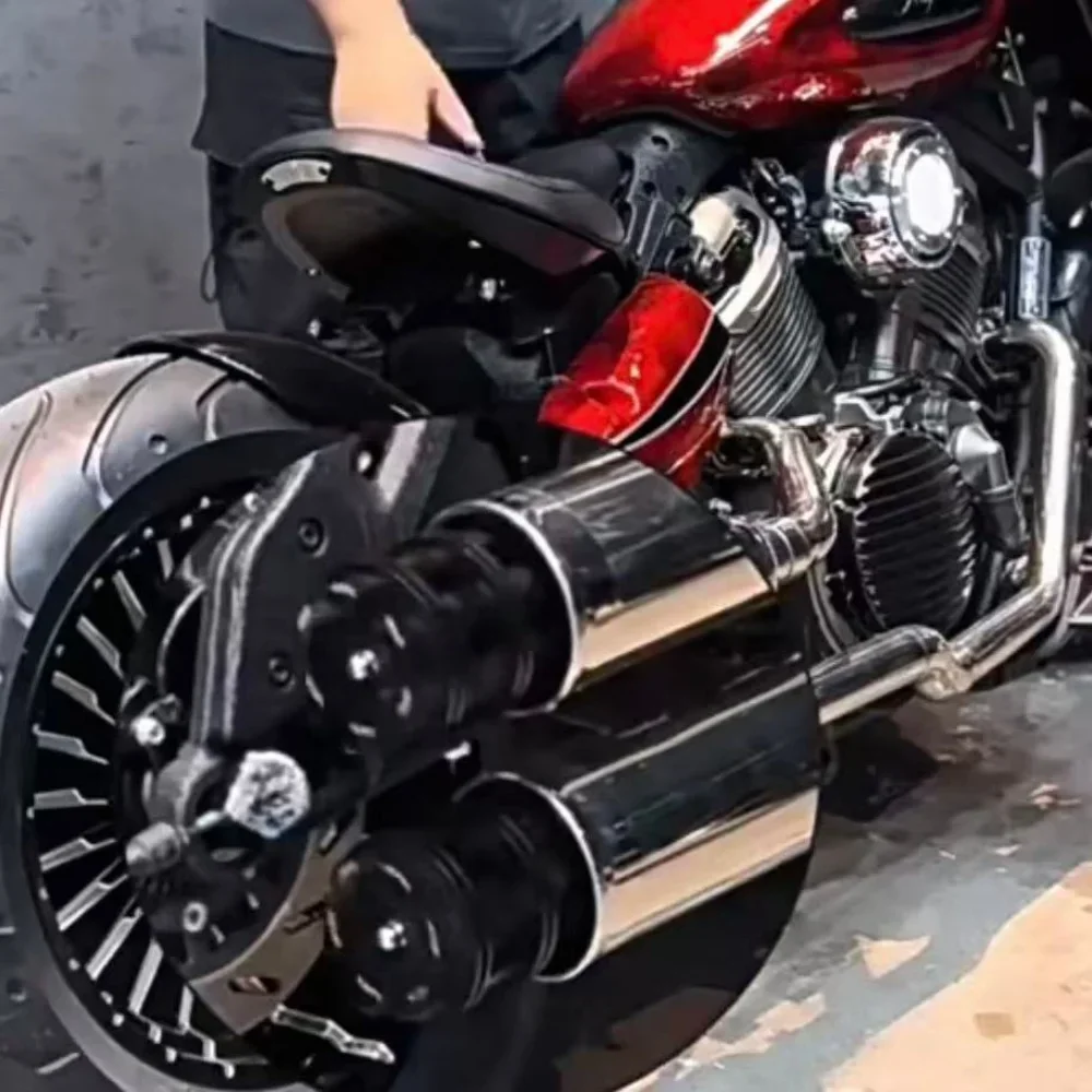 For BENDA original NAPOLEON BOB/Chinchilla 450/500 modification, right-side dual Gatling exhaust pipe full direct mount parts