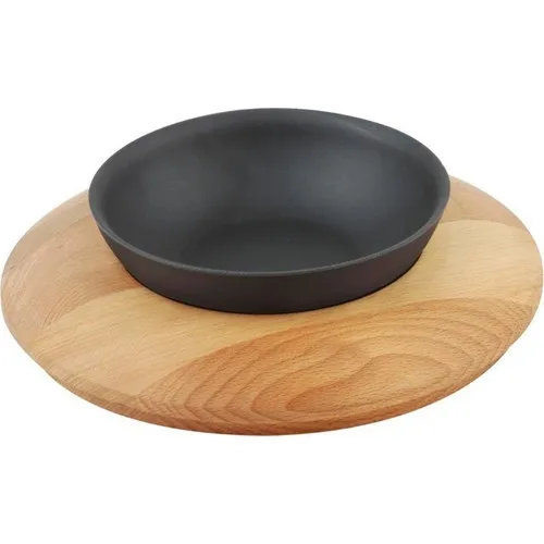 Lava Wood Altlıklı Round Cast Iron Bowl Diameter (Ø) 14 cm