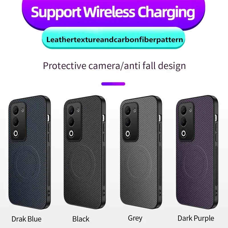 ألياف الكربون شحن لاسلكي الحالات المغناطيسية ل ممن لهم A5x A5 برو 4G 5G عدسة حماية سيليكون لينة الوفير غطاء جراب هاتف