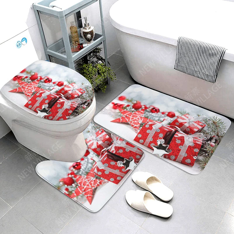 home bathroom floor mats Christmas decorations Bath Foot mat modern bathroom accessories rug Toilet mat Bathtub anti-slip carpet