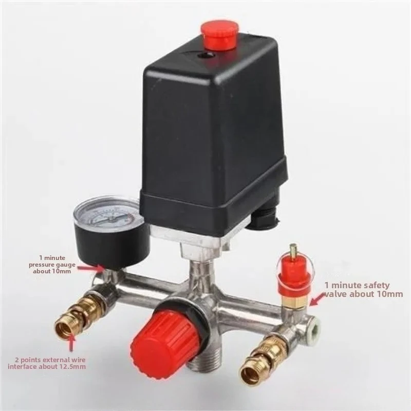 Air‑Compressor Pressure‑Switch Bracket‑Assembly Auto‑Control Unit With European Quick‑Connect Pneumatic Hardware Repair Fitting
