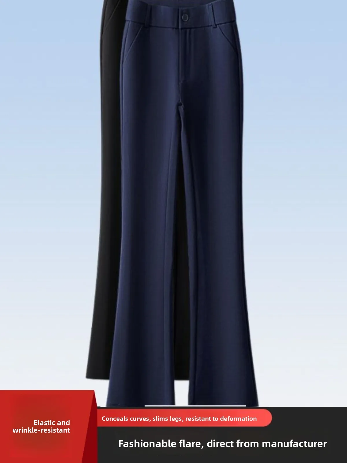 plus Size Slim Fit Flared Pants Women's Casual Business Trousers Polyester Spring Autumn New Arrival Fashionable Straight Leg