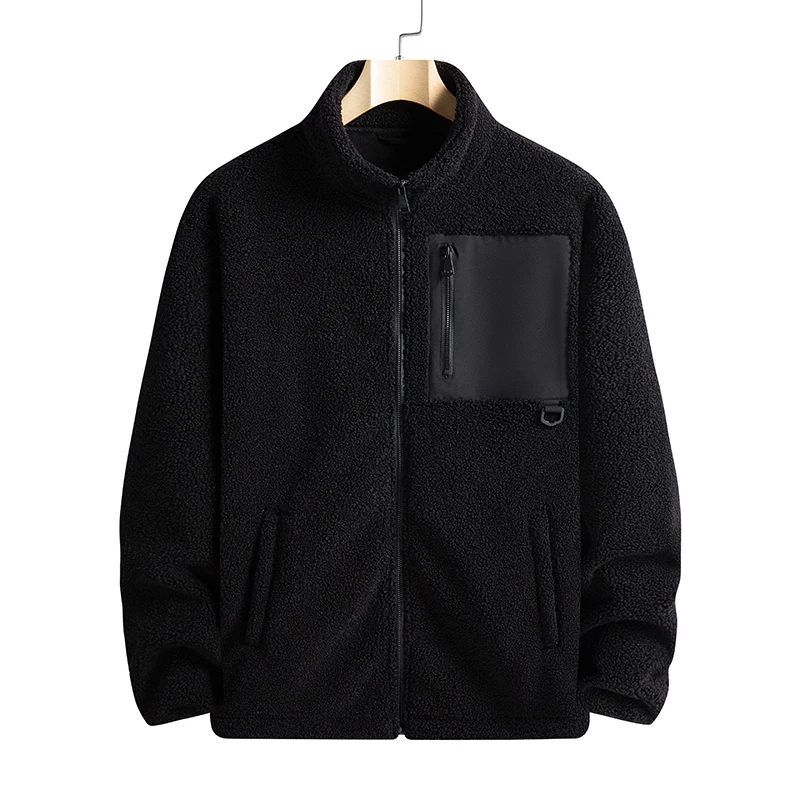 New Autumn Winter Sports Outdoor Stand Up Collar Casual Loose Couple Coat Men'S Thick Fashion Versatile Warm Polar Fleece Jacket - Image 6