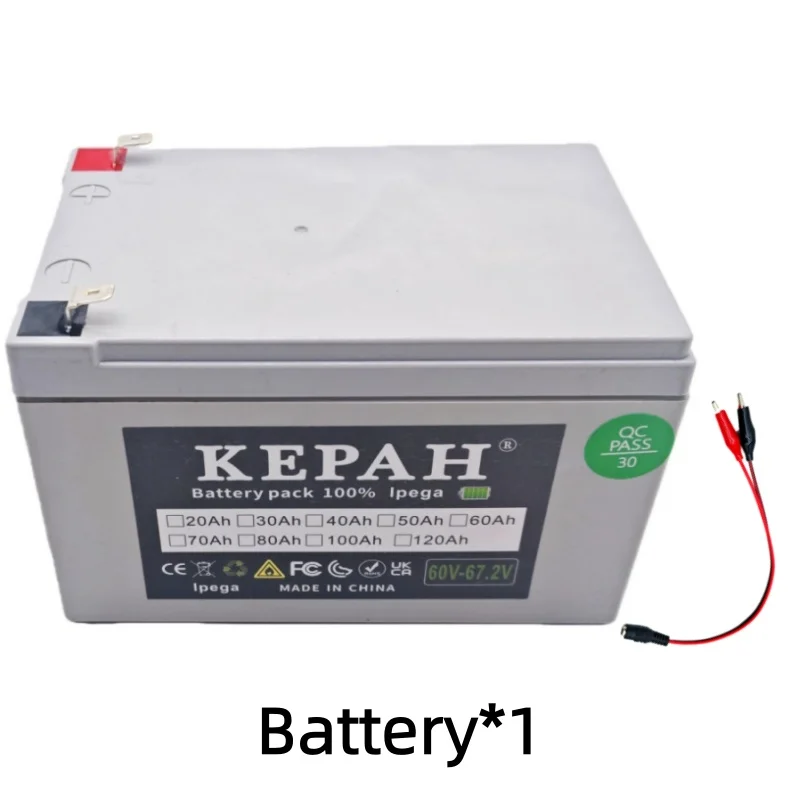 60 V 120Ah 18650 lithium ion batterij 67.2 v 120000 mAh diverse apparatuur batterij Driewieler Backup Zonne-energie opslag, met BMS