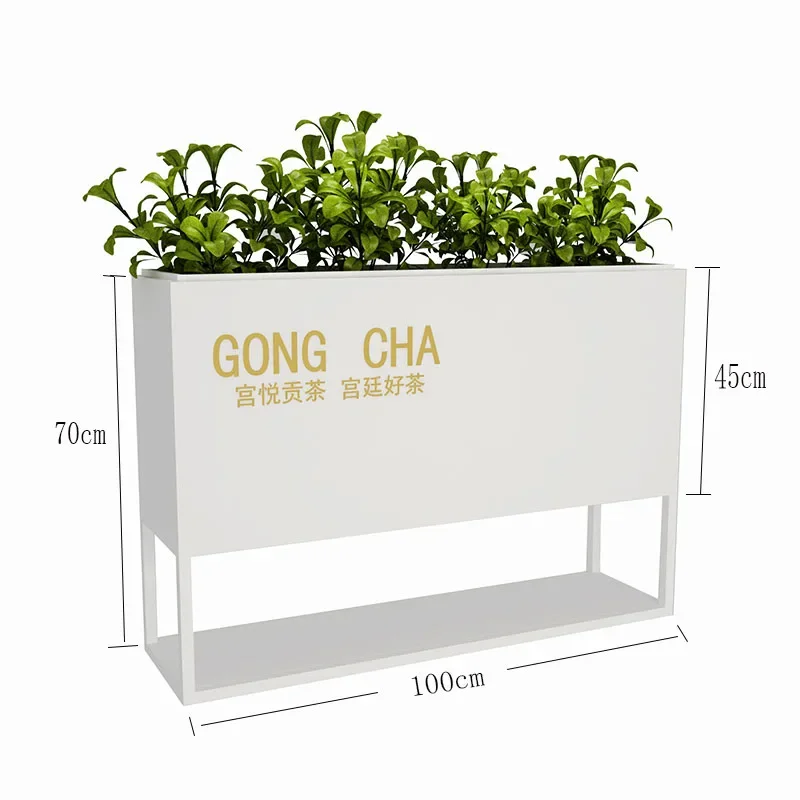 Outdoor metal flower box, outer pendulum fence, finished planting box, commercial street store creative flower stand partition c